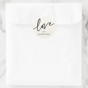 Personalisierte 'Liebe'-Schriftart Runder Aufkleber