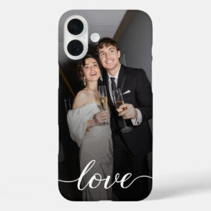 Personalisierte Liebe Script Couple Foto iPhone 16 Plus Hülle