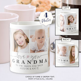 Personalisierte LIEBE SIE GRANDMA 4 Foto Script Gr Kaffeetasse