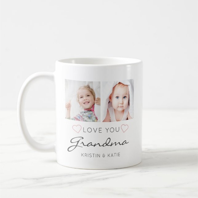 Personalisierte LIEBE SIE GRANDMA Handgeschriebene Kaffeetasse (Links)