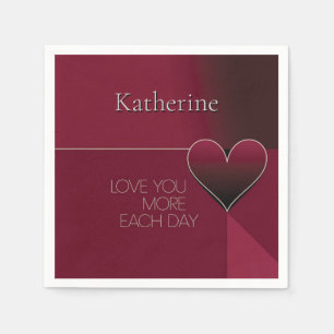 Personalisierte Liebe Sie mehr jeden Tag Herzdesig Serviette
