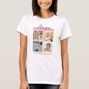 Personalisierte Liebe Sie Oma 4 FotoCollage T-Shirt