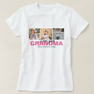 Personalisierte Liebe Sie Oma FotoCollage T-Shirt
