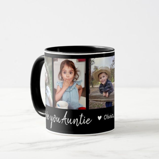 Personalisierte Liebe Sie tanten 5 Foto Collage Sc Tasse (Vorderseite Links)