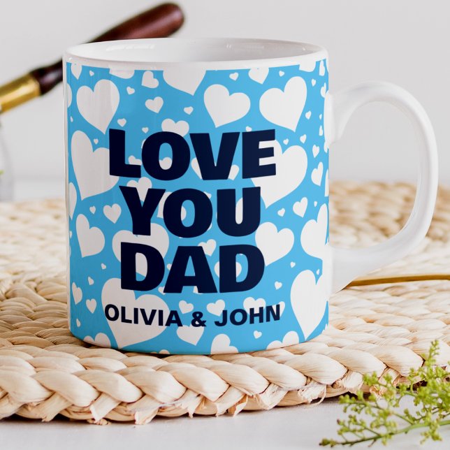 Personalisierte Liebe Sie Vater Vatertag Blau Kaffeetasse (Von Creator hochgeladen)