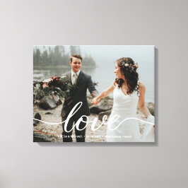 Personalisierte Liebe Skript Hochzeit Foto Leinwanddruck
