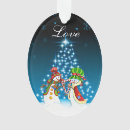 Personalisierte Liebe Snowman und Snow-Woman Ornament