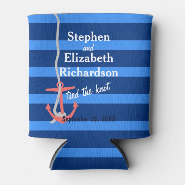 Personalisierte Liebe Strand Anchor Dosenkühler (Vorderseite)