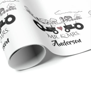 Personalisierte LIEBE Tractor Couple Farm Geschenkpapier