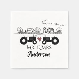 Personalisierte LIEBE Tractor Couple Farm Serviette