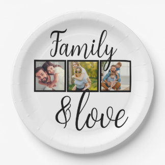 Personalisierte Liebe- und Familiensammlung Pappteller