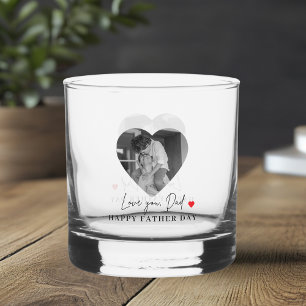 Personalisierte Liebe Vater Foto     Herzgeschenk Whiskyglas