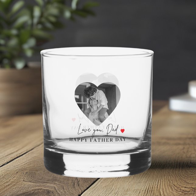 Personalisierte Liebe Vater Foto | | Herzgeschenk Whiskyglas (Von Creator hochgeladen)