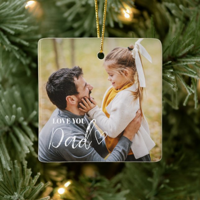 Personalisierte Liebe Vater Foto Keramikornament (Baum)