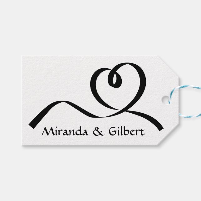 Personalisierte Liebe von Hochzeiten in Schwarz un Geschenkanhänger (Vorderseite (Horizontal))