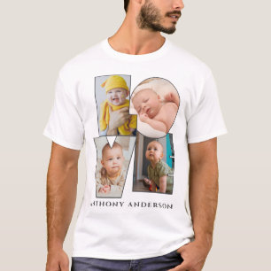 Personalisierte Liebe Vorlage Foto Herz und Text T-Shirt