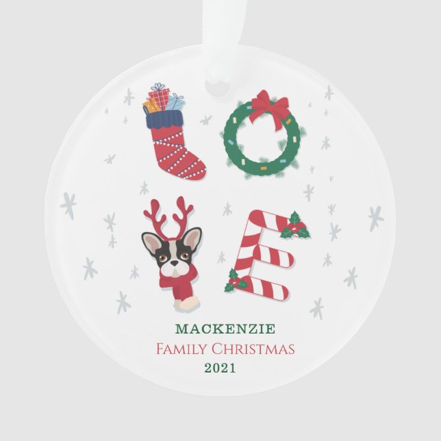 Personalisierte Liebe Weihnachten Matching Liebe Ornament (Vorderseite)