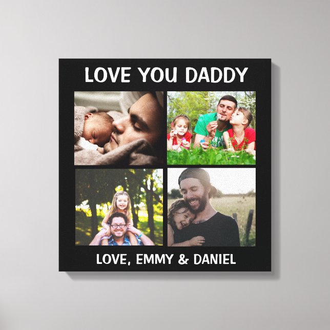 Personalisierte Liebe You Daddy Foto Leinwanddruck (Vorderseite)