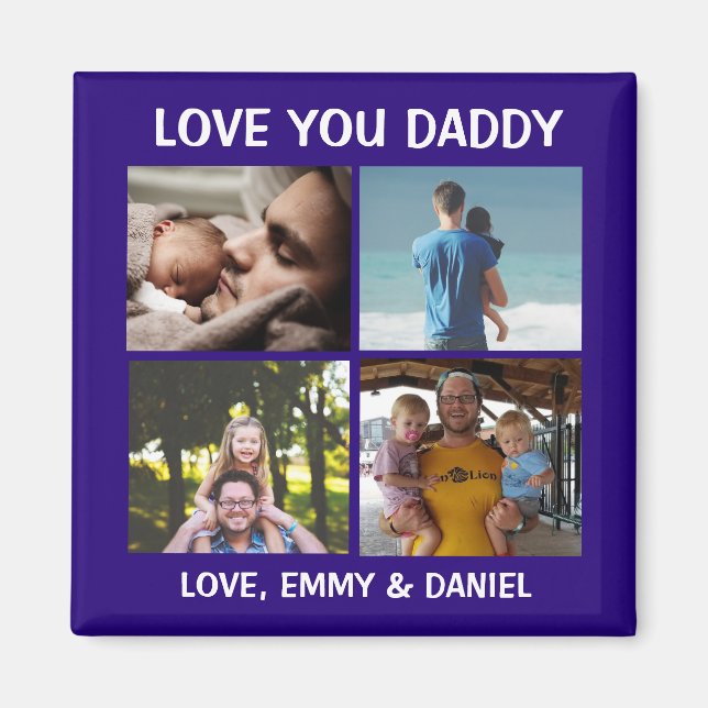 Personalisierte Liebe You Daddy Foto Magnet (Vorne)
