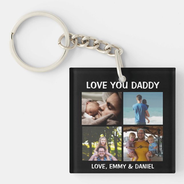 Personalisierte Liebe You Daddy Foto Schlüsselanhänger (Vorderseite)