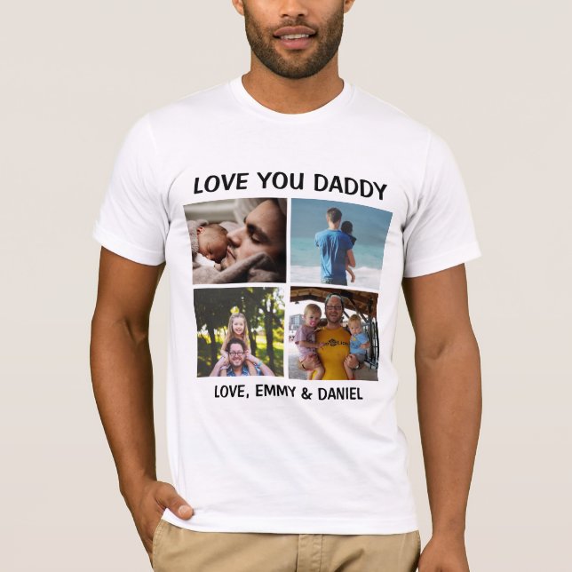 Personalisierte Liebe You Daddy Foto T - Shirt (Vorderseite)