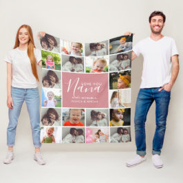 Personalisierte Liebe You Nana 20-Foto Collage Fleecedecke