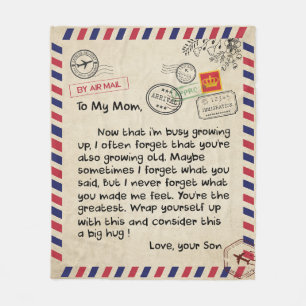 Personalisierte Liebe zu meiner Mama Blanket, Mail Fleecedecke