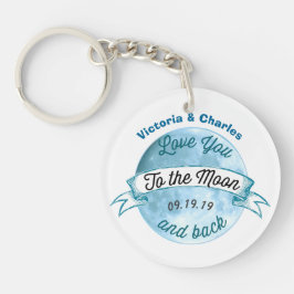 Personalisierte Liebe zum Mond und zurück Schlüsselanhänger
