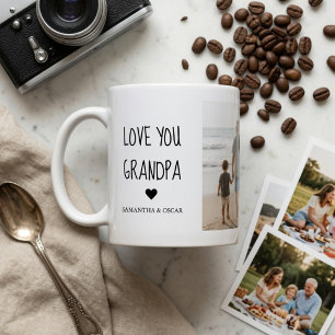 Personalisierte Lieber Opa Fotocollage Kaffeetasse
