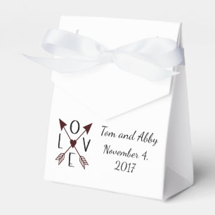 Personalisierte Liebes-Hochzeitsgunstboxen mit Pfe Geschenkschachtel