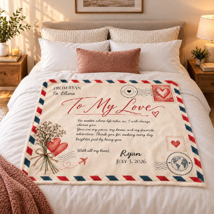 Personalisierte Liebesbriefdecke für Paare Fleecedecke