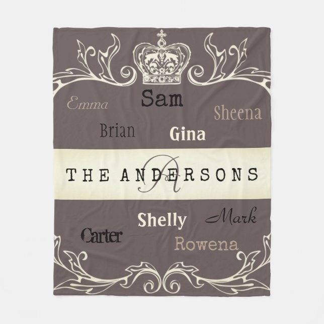 Personalisierte Lieblingsfamilie, beliebig farbig Fleecedecke (Vorderseite)