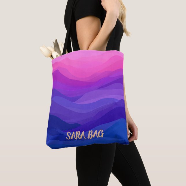 Personalisierte lila abstrakte Chic-Tasche (Von Nahem)