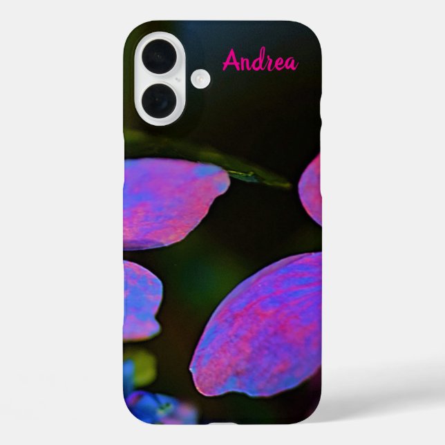 Personalisierte Lila Blume Apple iPhone Case (Rückseite)