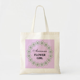 Personalisierte lila Blume Hochzeitstasche Tragetasche