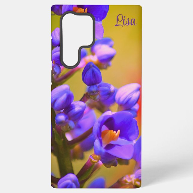 Personalisierte Lila Blume Samsung Case Galaxy Hülle (Rückseite)