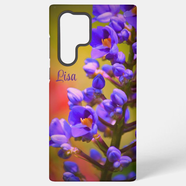 Personalisierte Lila Blume Samsung Case Galaxy Hülle (Rückseite)