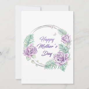 Personalisierte lila Blumen zum glücklichen Mutter Karte