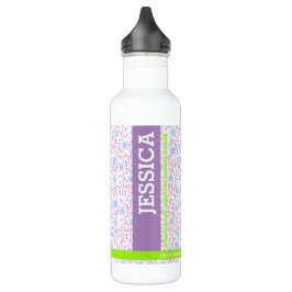 Personalisierte Lila Blutzellen Name und Monogramm Edelstahlflasche