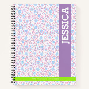 Personalisierte Lila Blutzellen Name und Monogramm Notizbuch
