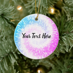 Personalisierte Lila Gefärbte Krawatte Hippy Swirt Keramik Ornament