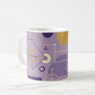Personalisierte Lila & goldene skandinavische Mini Kaffeetasse