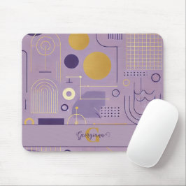Personalisierte Lila & goldene skandinavische Mini Mousepad
