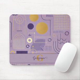 Personalisierte Lila & goldene skandinavische Mini Mousepad