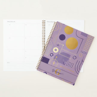 Personalisierte Lila & goldene skandinavische Mini Planer