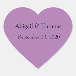 Personalisierte Lila Herzklammern Herz-Aufkleber