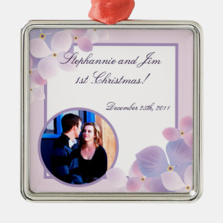 Personalisierte Lila Hydrangea Ornament Aus Metall