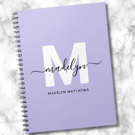 Personalisierte Lila Initialmonogramm Notizblock