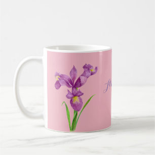 Personalisierte Lila Iris-Tasse Tasse