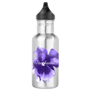 Personalisierte lila Iris-Wasser-Flasche Trinkflasche